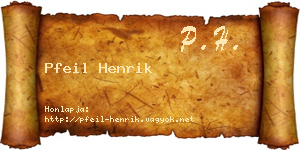 Pfeil Henrik névjegykártya